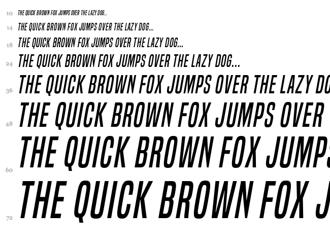 Built Titling font waterfall